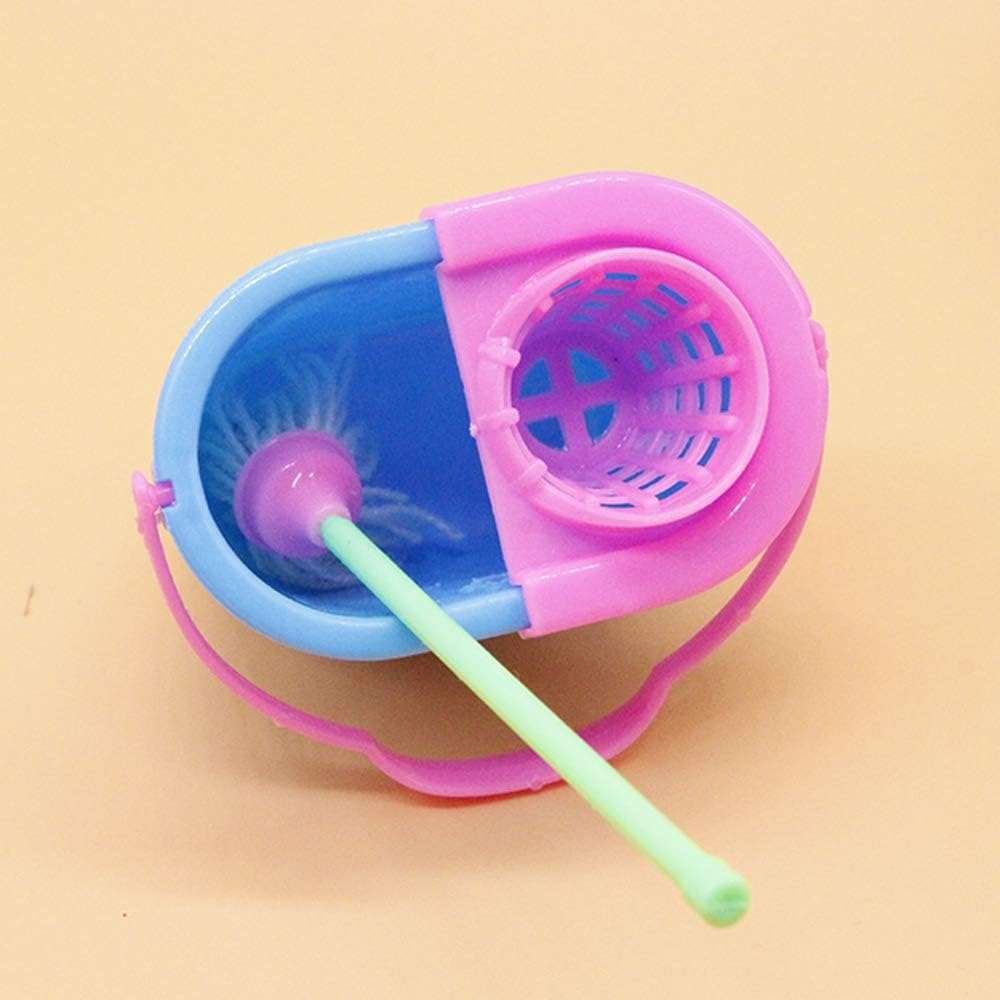 Leisial9 pack Kids Toy Cleaning Set House Toy Mop Broom Brush and Dustpan Pretend Play Toy Kit For