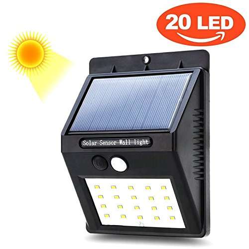 20 LED Solar Power PIR Motion Sensor Wall Light Outdoor Garden Waterproof Lamp