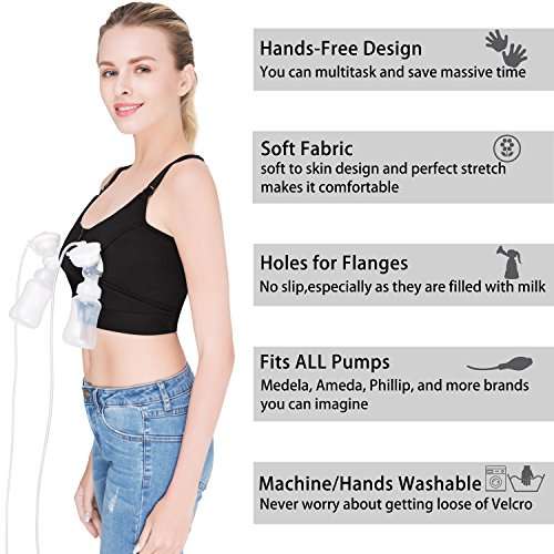 Hands Free Pumping Bra, Breastfeeding Bra, Wire-Free, with Or Without Strap of Breast Pu..