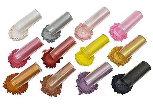 Mica Powder Pearl Pigment  12 Pack [Giftable Set with Incredible Colors] - Cosmetic Grade Metall