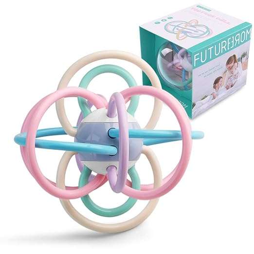 Baby Rattle and Teether Ball | Perfect for Teething, Sensory, and Fine Motor Skill Development | Sui