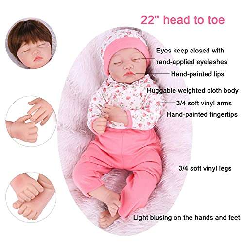 CHAREX Realistic Reborn Baby Dolls Girl Sleeping : 22 Inch Lifelike Newborn Baby Dolls That Look ...