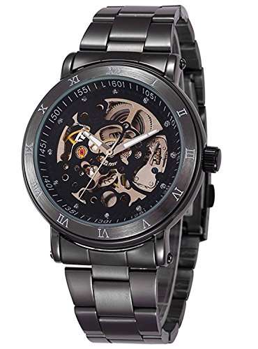 Carrie Hughes Men's Automatic Watch Steampunk Skeleton Mechanical Luminous waterproof Watch