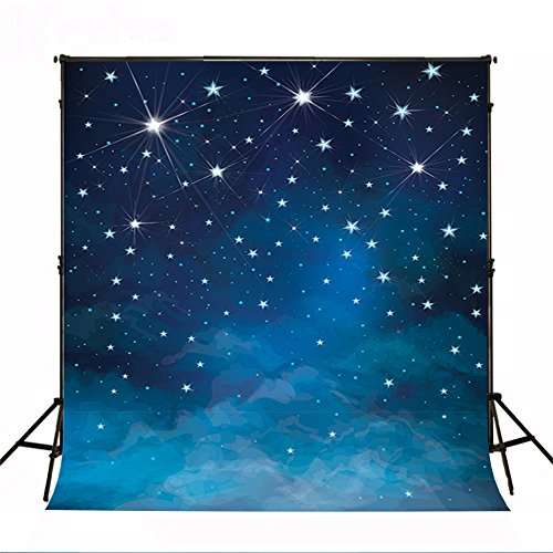 5x7ft Children Baby Newborn Backdrops Photography Backdrops Blue Starry Sky Star Backdrop for Kids