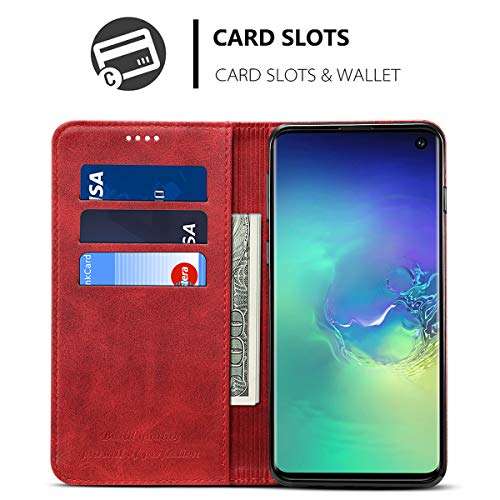 Leather Wallet Case for Samsung Galaxy S10e Potective Phone Kickstand Flip Cover with Card Ho..