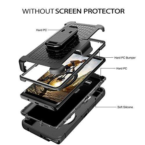 Samsung Note 9 Case, BENTOBEN Galaxy Note 9 Case Belt Clip, Heavy Duty Shockproof Kickstand Swivel