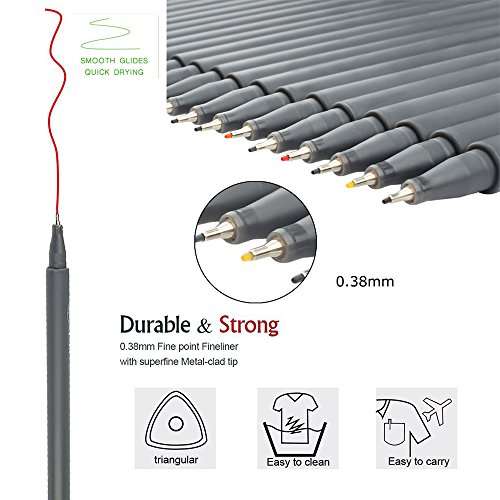 Bullet Journaling Pens Set, Taotree Fineliner Colored Sketch Writing Drawing Pens, Porous Fine Poin