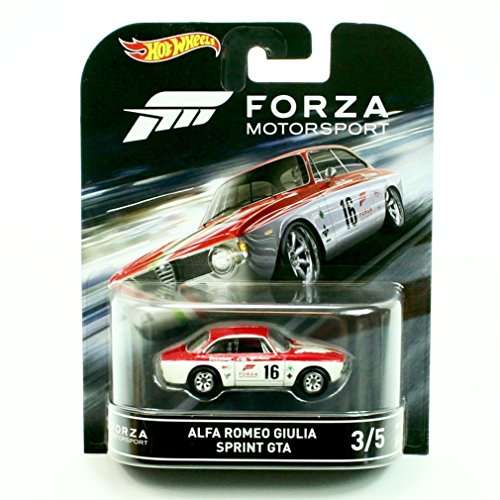 Hot Wheels Retro Entertainment Forza Motorsports Alfa Romeo Giulia Sprint GTA (White/Red) Die-Cast