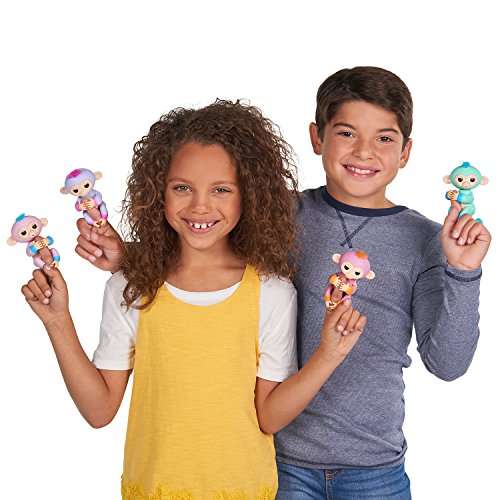 WowWee Fingerlings Baby Monkey Interactive Toy, Summer (Pink with Orange Accents)