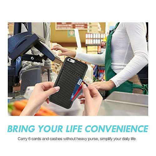 iPhone 6 Plus Wallet Case, iPhone 6S Plus Card Holder Case, ZVEdeng Credit Card Case Grip Cover wit