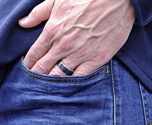 Metal Masters Co. 9MM Black Two Tone Tungsten Carbide Men's Brushed Wedding Band Ring  Comfort Fit S