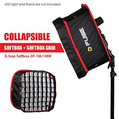 Kamerar D-Fuse Combo: Medium LED Light Panel Softbox & D-Fuse Softbox Grid, 9.25"x9.25" (DF-1M)