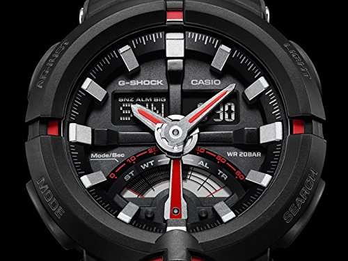 Casio G Shock Urban Black and Red Resin Mens Watch GA500-1A4