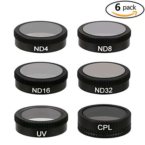 Oumers DJI Mavic Air Lens Filters (6 Pack) CPL,UV, ND4, ND8, ND16, ND32, Mavic Air Accessories 4K C