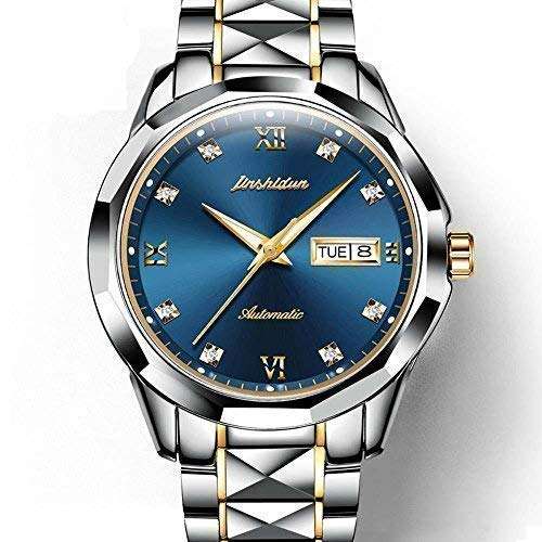Swiss Automatic Watches for Men Blue Dial,Tourbillon Mechanical Watch,Mens Diamond Watch..