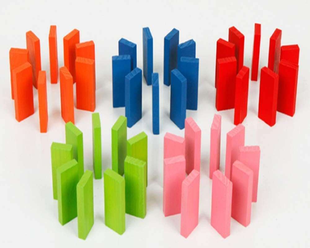 100pcs Wooden Dominos Blocks Set