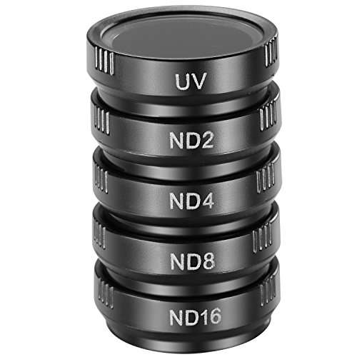 Neewer 5 Pieces Cinematic Filter Set for GoPro Hero 4 3+, Ultra Lightweight Filters for Production,