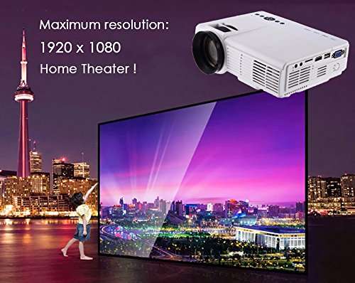 2017 Projector, Dihome Multimedia Video Projector Huge Screen Portable LED Projector Support Up To