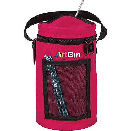 ArtBin Mini Yarn Drum Knitting & Crocheting Tote Bag-Raspberry, 6831AG