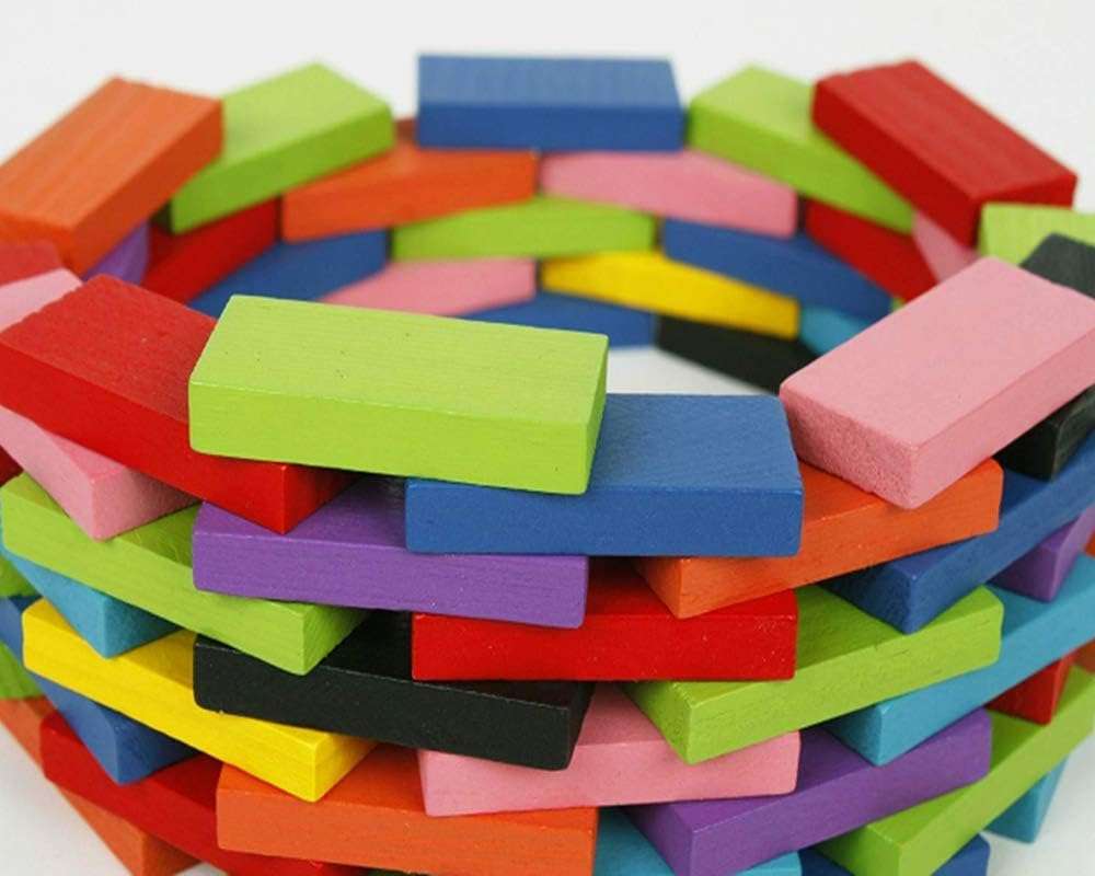 100pcs Wooden Dominos Blocks Set