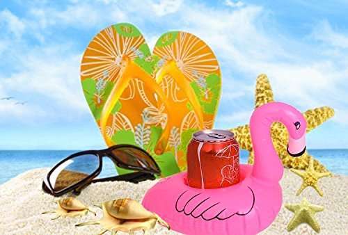 Outgeek Floating Drink Holders, 12 Pcs Inflatable Palm Tree Drink Holders Flamingos Flamingo Drink