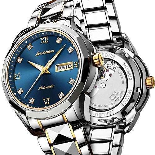 Swiss Automatic Watches for Men Blue Dial,Tourbillon Mechanical Watch,Mens Diamond Watch..
