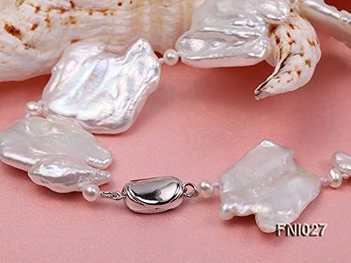 JYX Classic White 25-35mm Baroque Freshwater Cultured Pearl Necklace 20"