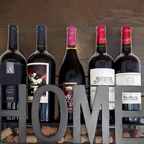 Wall Mounted Wine Rack - 4 Upside Down High Glass Rack and Wine Cork Storage - Bottle & Glass..