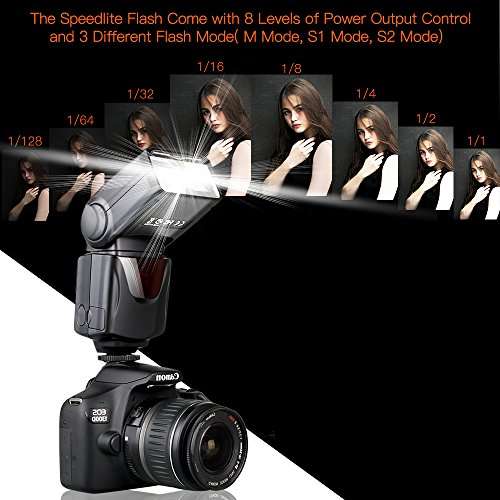 SAMTIAN Speedlite Flash Professional Electronic Camera Flash Speedlight for Canon Nikon Panasonic O