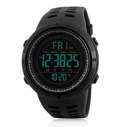 Mens Digital Sports Watch Waterproof Military Stopwatch Countdown Auto Date Alarm