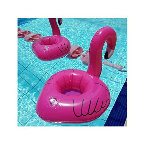 Mirenlife 12 Pieces Thicken Inflatable Flamingo Drink Holders, Inflatable Flamingo Coasters, Floata