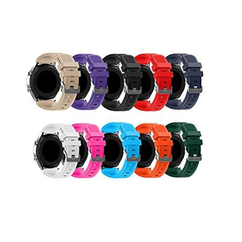 Gear S3 Frontier Band,SENTER(10 Pack) Soft Silicone Sport Replacement Band for Samsung Gear S3 Fron