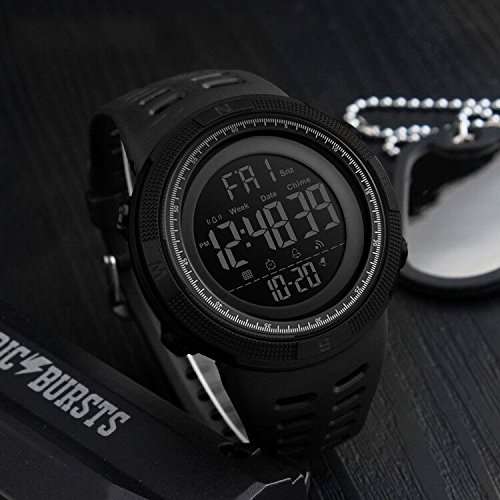 Mens Digital Sports Watch Waterproof Military Stopwatch Countdown Auto Date Alarm