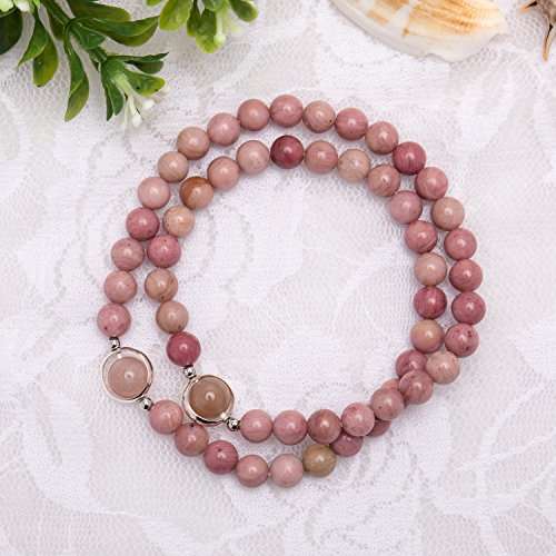 Bivei Premium Natural Genuine Gemstone Round Beads Multi Layer Crystal Bracelets in Gift Box