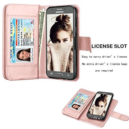 Njjex Galaxy J7 Sky Pro Wallet Case, For Galaxy J7 V /J7 Prime/J7 Perx Case, PU Leather [9 Card Slo