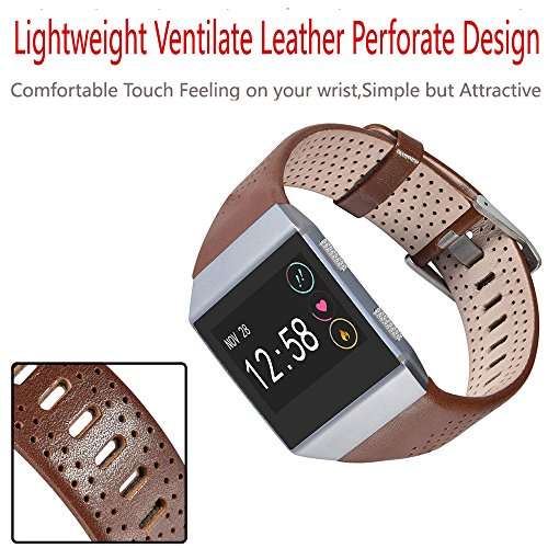 For Fitbit Ionic Watch Band,TOROTOP Genuine Leather Replacement Accessories Straps for Fitbit Ionic