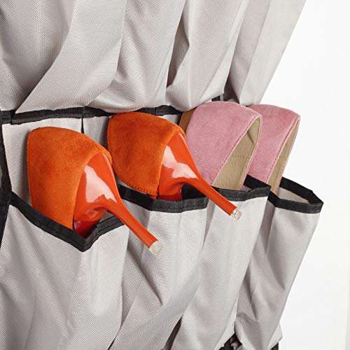 Over The Door Shoe Organizer - 24 Pockets and Door Shoe Rack for Door Shoe Storage 4 Customiz..