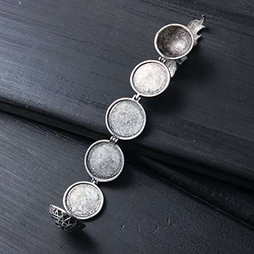 Antique Silver Personalized Custom Photo Pendant Wings Necklace Locket 18mm Pictures Frame 4 Four