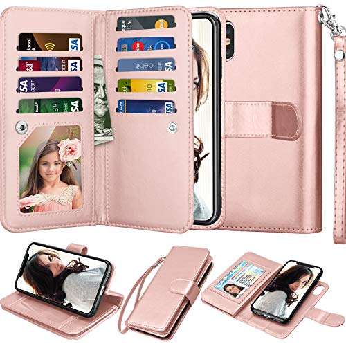 Njjex iPhone XS Max Wallet Case, For iPhone XS Max 6.5 Inch Case, PU Leather [9 Card Slots] ID Cred