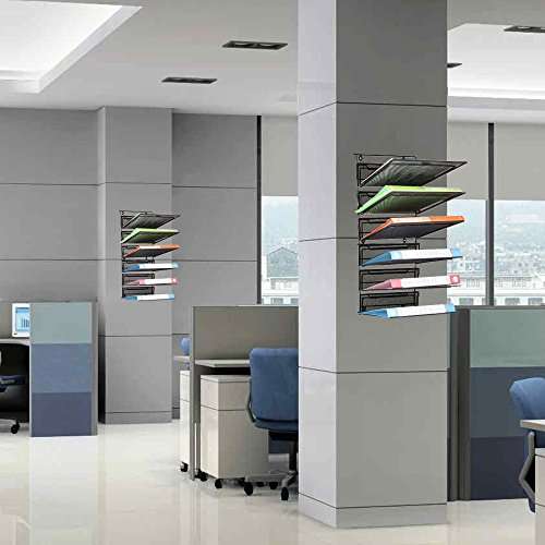 SamStar 6 Tier Hanging Wall File Holder Organizer, Legal / Letter Size, Metal Mesh Document Holder