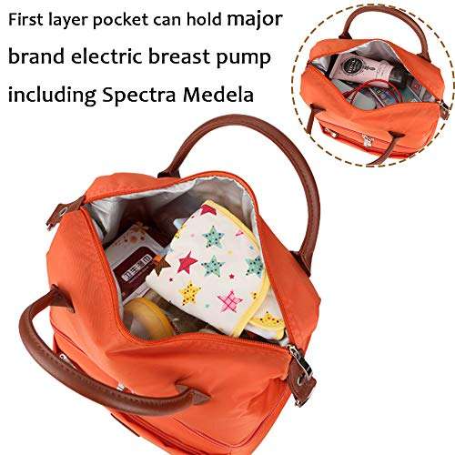 Breast Pump Bag - Cooler and Moistureproof Lunch Bag Double Layer for Mother Outdoor Working ..
