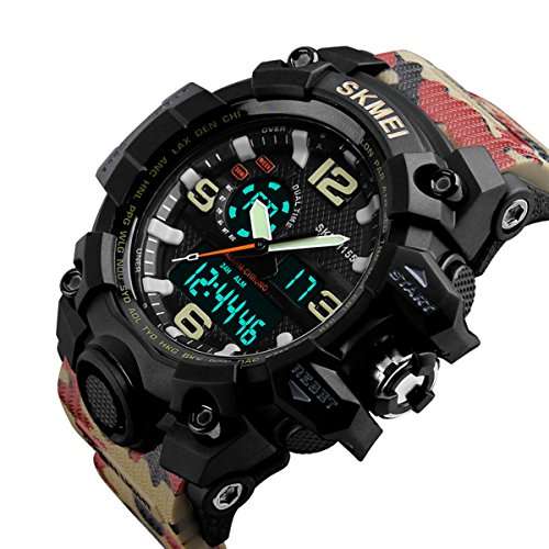 Men's Sports Watches Dual Display Outdoor Military Stopwatch Digital Watch 30M Waterproof Mul..