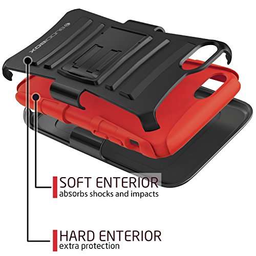 BUDDIBOX iPhone 7 Case / iPhone 8 Case, [HSeries] Heavy Duty Swivel Belt Clip Holster with Kickstan