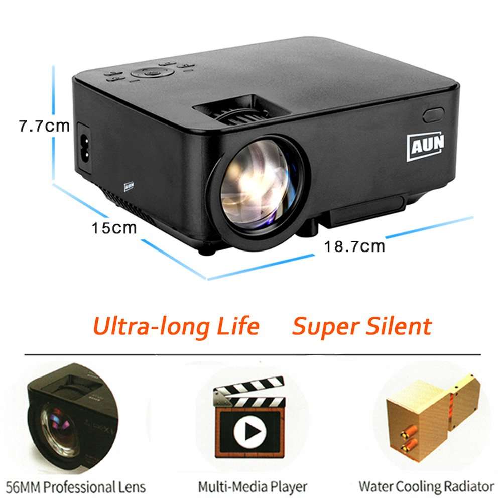 LED Projector Support Ceiling Mount Multimedia Mini Video Projector for Home Cinema