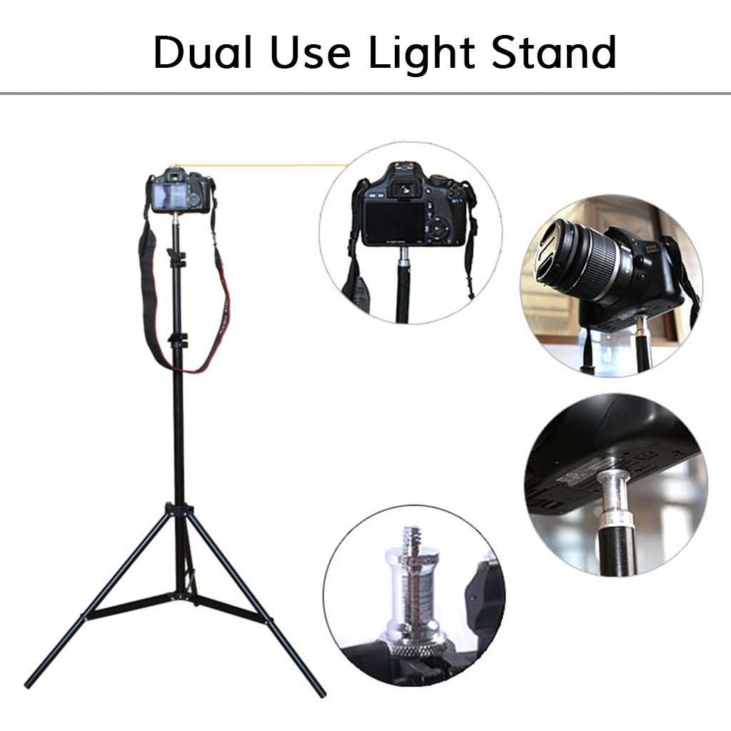 Excelvan Photography Video Studio Lighting Kit 1250W Soft Box W/3 Background Backdrop White Black Gr