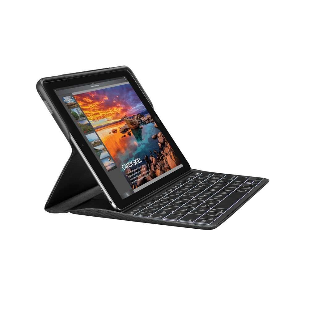 Logitech Backlit Keyboard Case Smart Connector iPad PRO 9.7 models: A1673 A1674 - Black