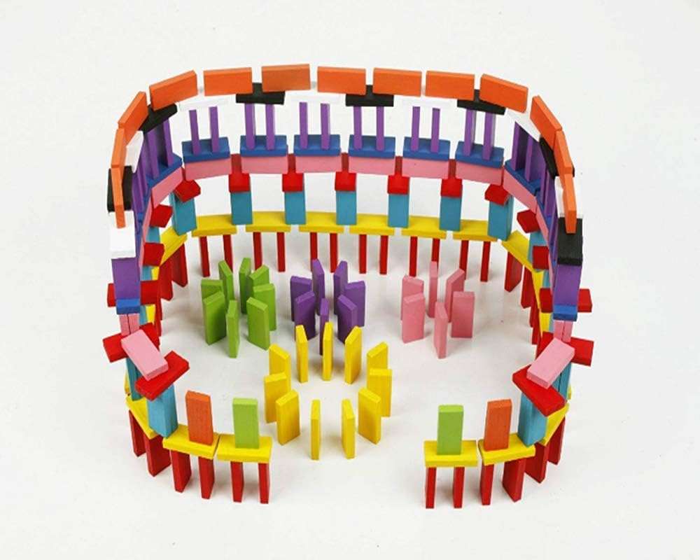 100pcs Wooden Dominos Blocks Set