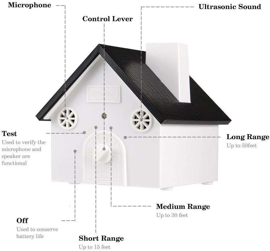 Ultrasonic Anti Barking Device Bark Control Deterrents Training Tool Stop Barking, No Barking