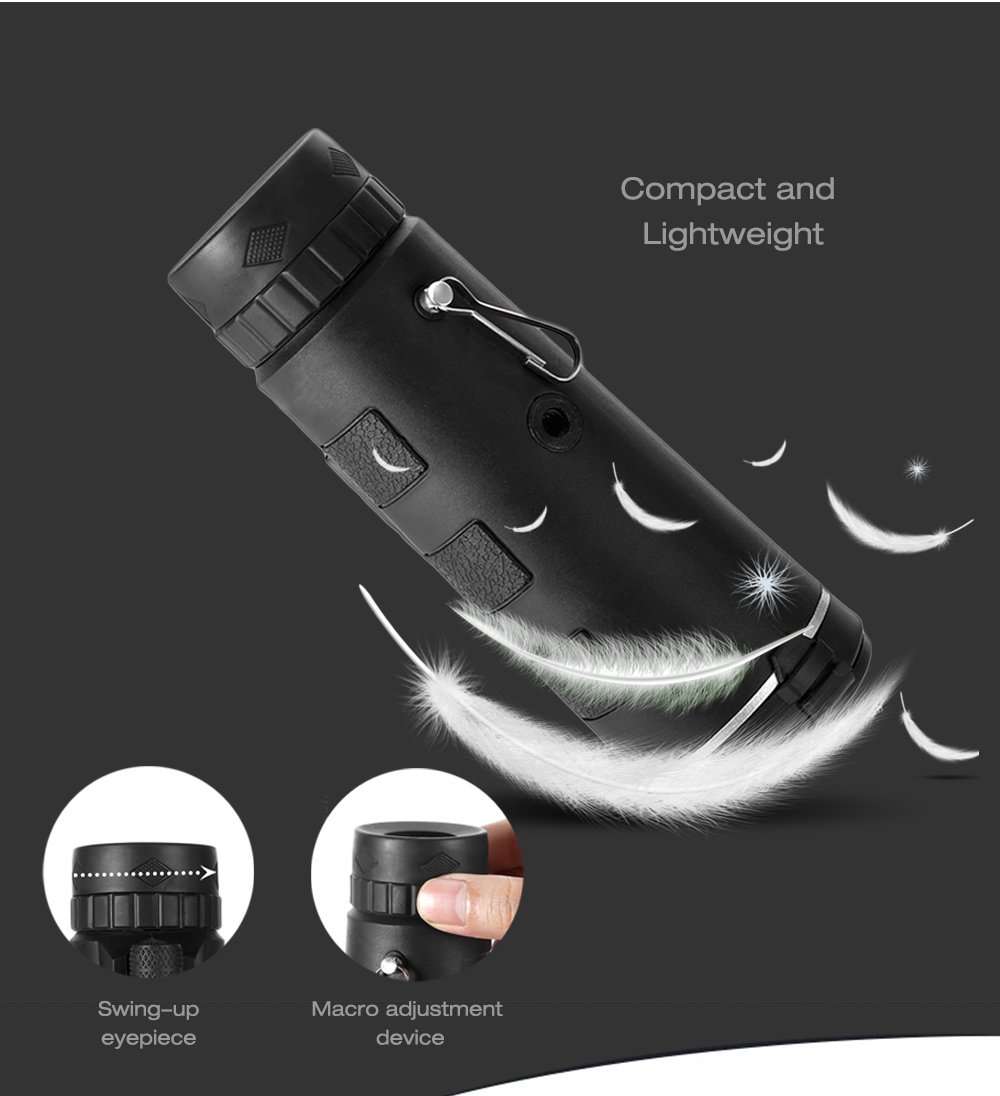 Outdoor 40 X 60 HD Optical Monocular Telescope with Smartphone Mount & Tripod For Hunting Hiking