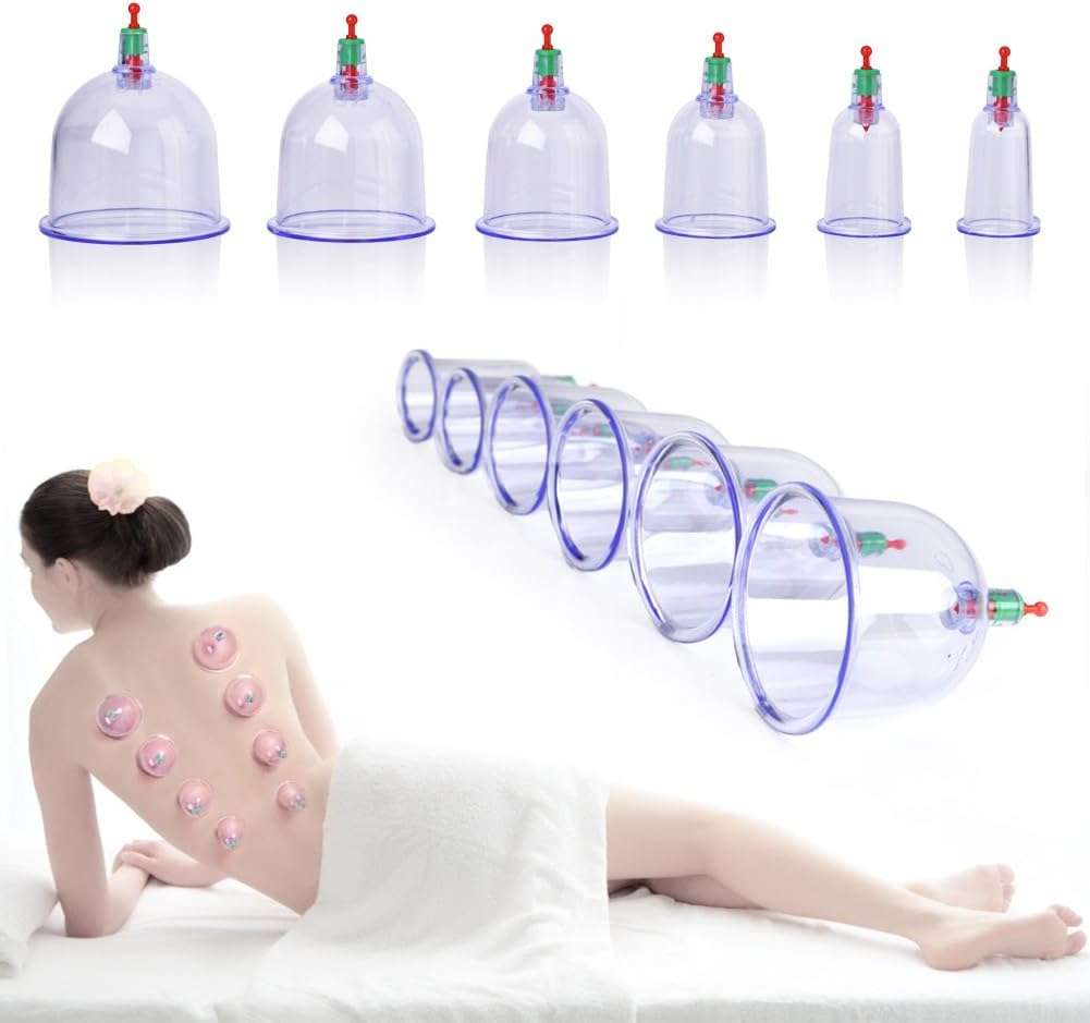 12PCS Chinese Vacuum Cupping Kit Pull Out a Vacuum Apparatus Therapy Set